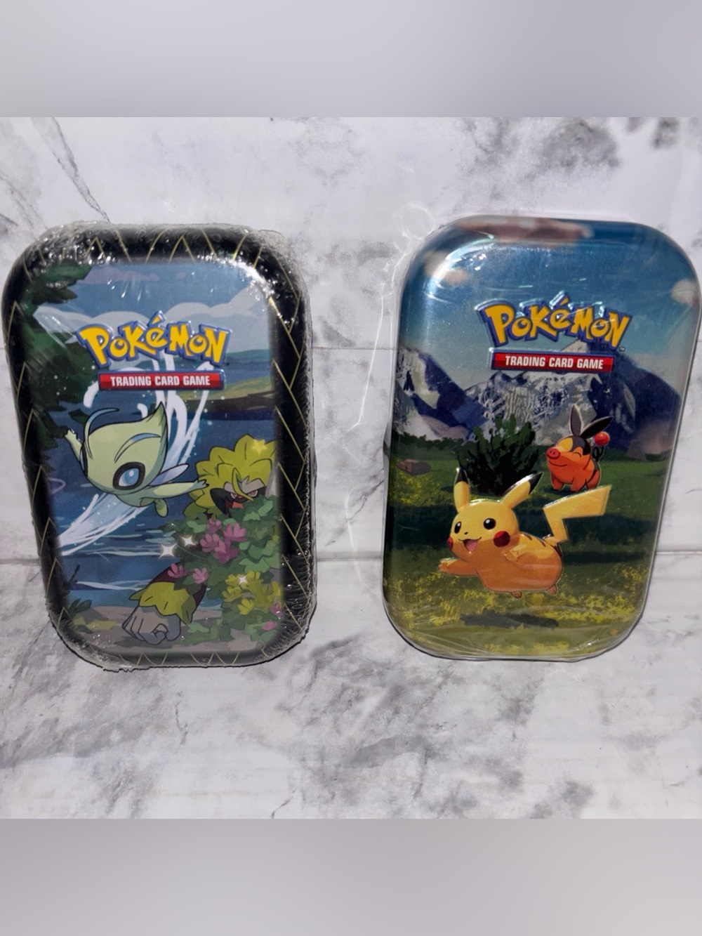 Lot 2 Mini Tin Mega Evolution Ascended Heroes Pikachu & Celebi Shining Fates new